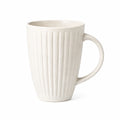 Mug 450 ml en céramique blanc cassé pour boissons chaudes style côtelé