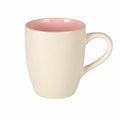 Mug en céramique 350 ml beige et rose - tasse à poignée style épuré