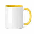 Mug 350 ml en céramique blanc jaune à anse pour boissons chaudes