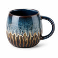 Mug 450 ml en grès bleu marron à glaçure réactive style artisanal