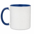 Mug 330 ml 9.5 cm en céramique blanc/bleu pour boissons chaudes style épuré