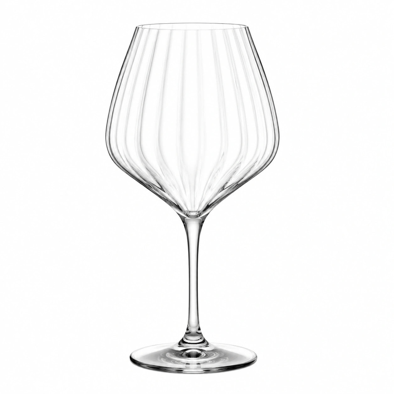 Verre à vin sur pied 550 ml 23 cm transparent en verre côtelé