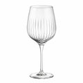 Verre à vin 550 ml en verre transparent à pied strié pour dégustation